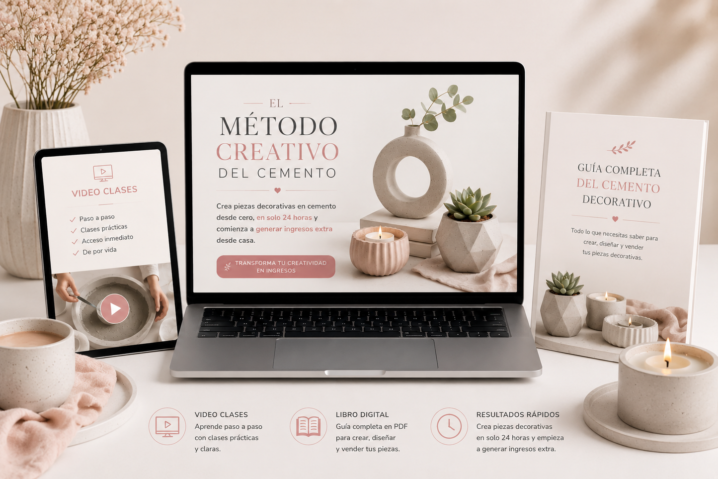 MÉTODO CREATIVO DEL CEMENTO: CURSO EN VIDEO + LIBRO DIGITAL + 8 Bonos GRATIS